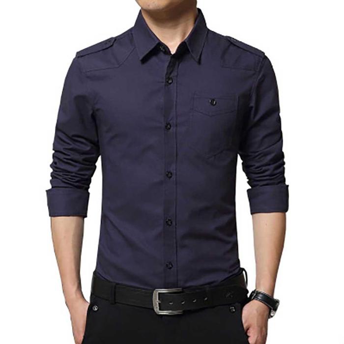 Mens dark blue dress shirt