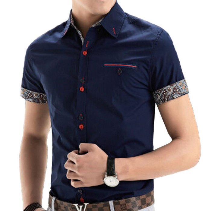 Short sleeve casual dress shirts for men