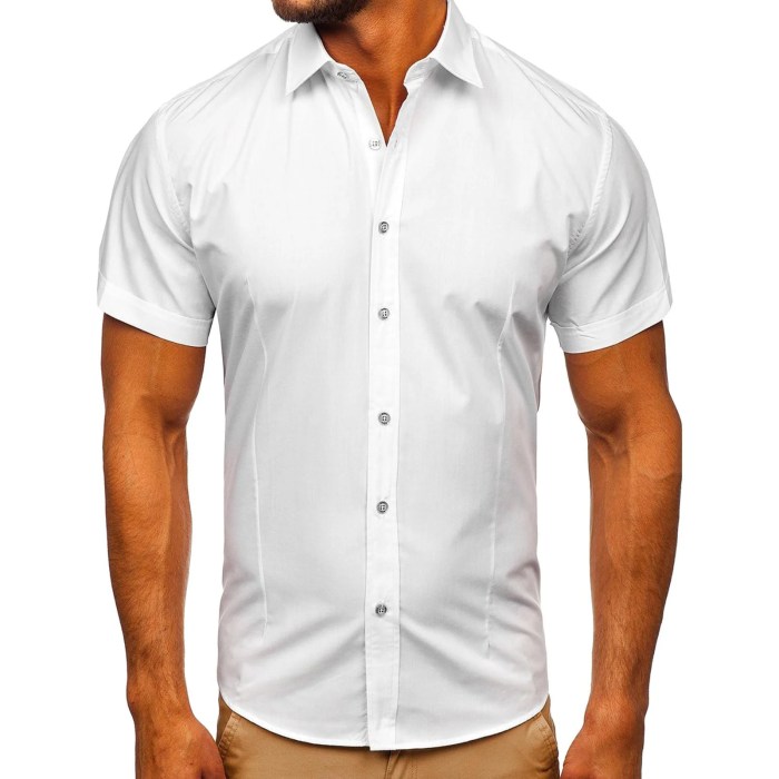 Mens white button down short sleeve dress shirt