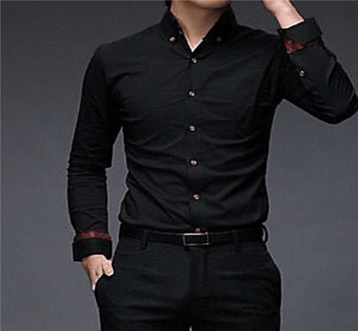 Men's black dress shirt slim fit