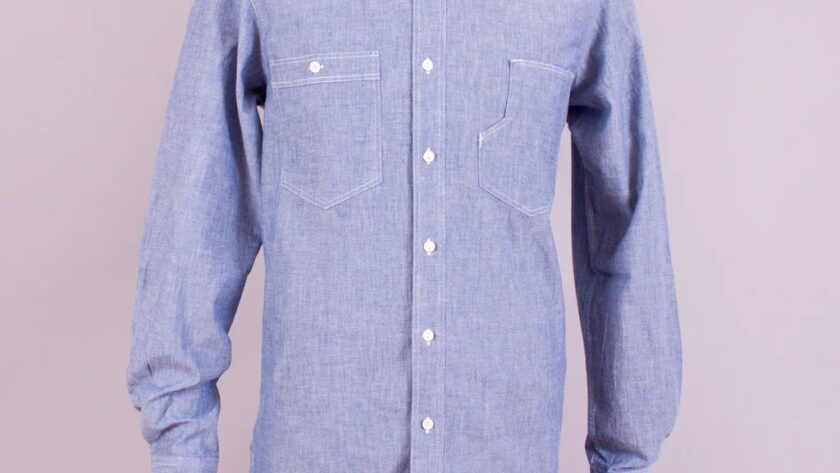 Chambray mens dress shirt