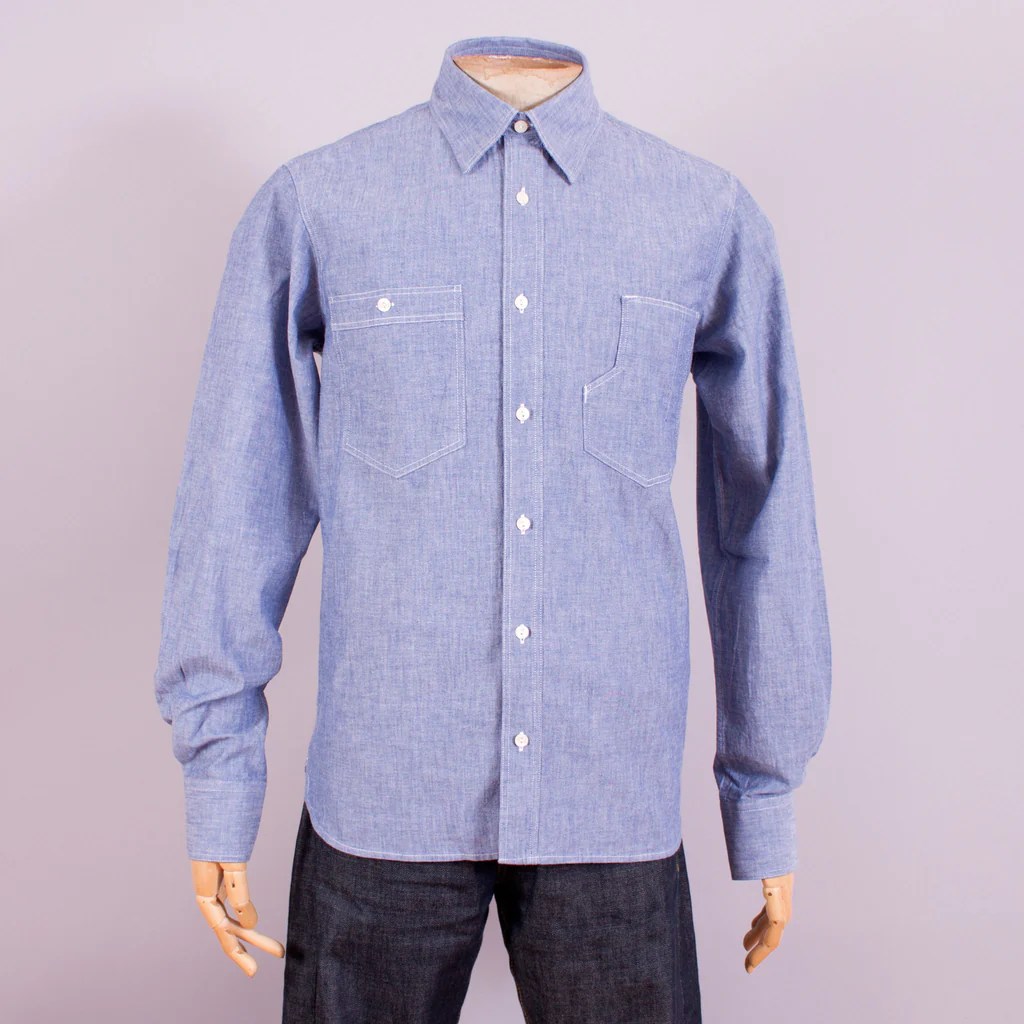 Chambray mens dress shirt