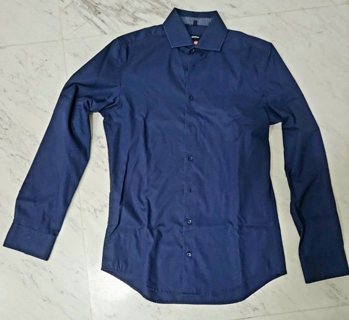 Mens dark blue dress shirt